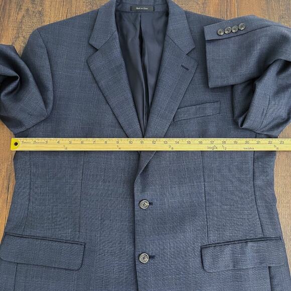 Lauren Ralph Lauren Blazer Sport Coat Jacket Pure Wool Two Button Size 43R Blue - Picture 10 of 14